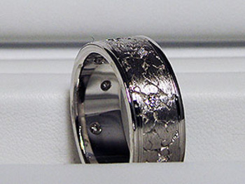photo number three of Distressed Effect Handcrafted Wedding Ring item 150
