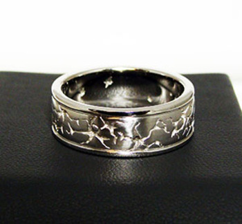 photo number four of Distressed Effect Handcrafted Wedding Ring item 150