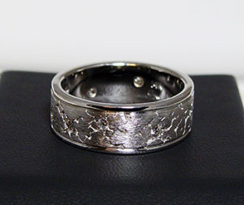 photo number one of Distressed Effect Handcrafted Wedding Ring item 150